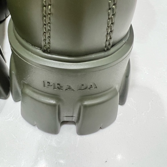 Prada Re-Nylon Metal Triangle Logo Mens Monolith Pouch Pocket Combat Boots US 11 - Picture 14 of 15